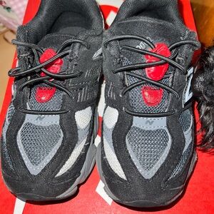New Balance Kids' Black, Gray, and Red Sneakers